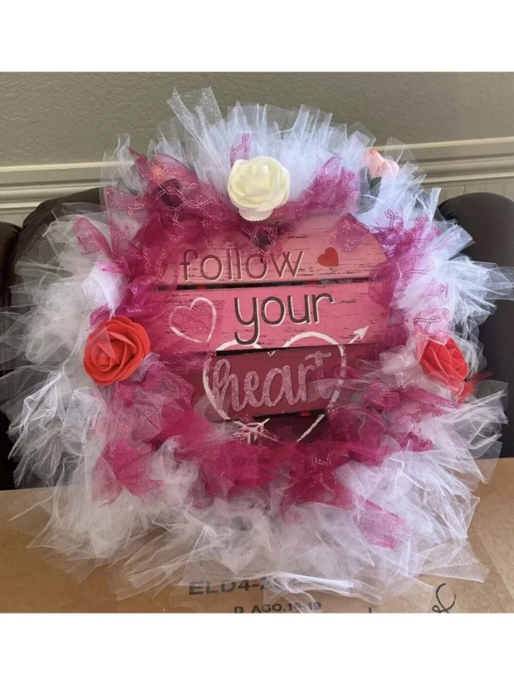 Valentines Day-Follow Your Heart-custom handmade wreath